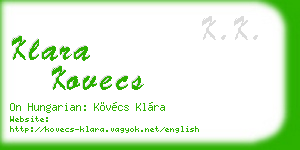 klara kovecs business card