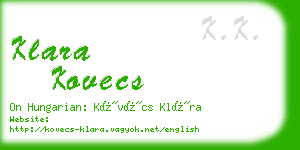 klara kovecs business card